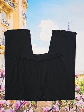 Ming Wang Black Stretchy High Waisted Crop Pants Size Small
